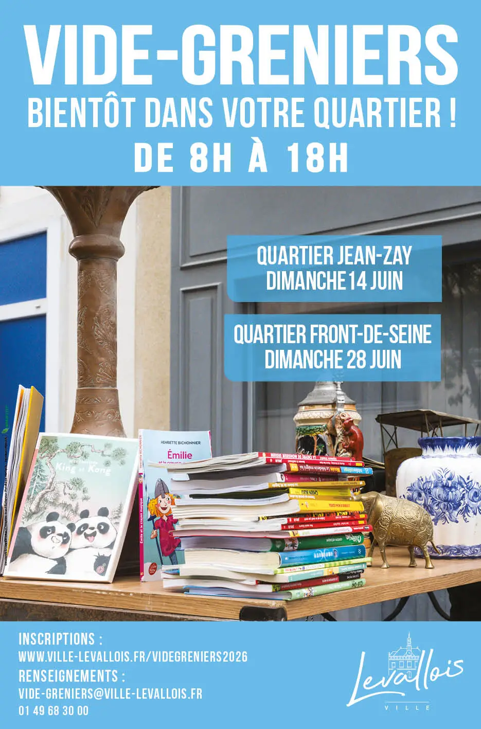 Affiche Vide-Greniers - Quartier Front-de-Seine - Levallois-Perret
