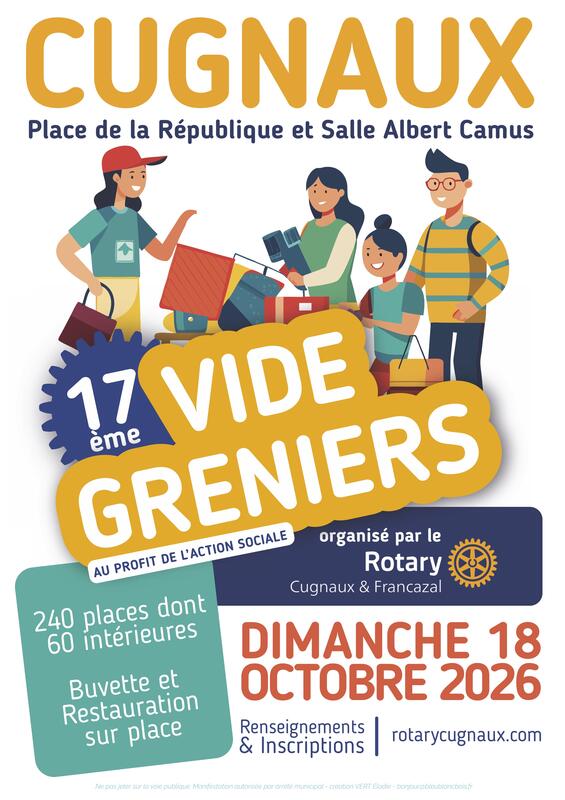 Affiche Vide-greniers du Rotary Club à Cugnaux