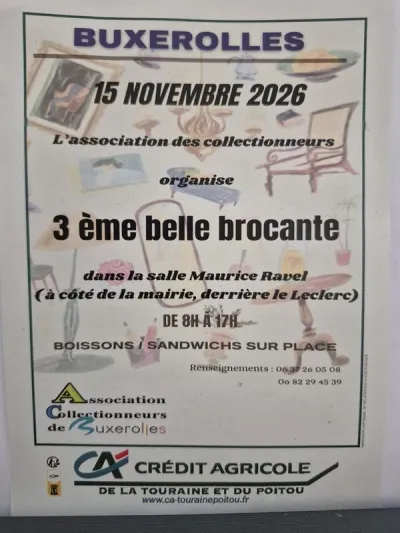 Affiche Brocante de l'Association des collectionneurs de Buxerolles
