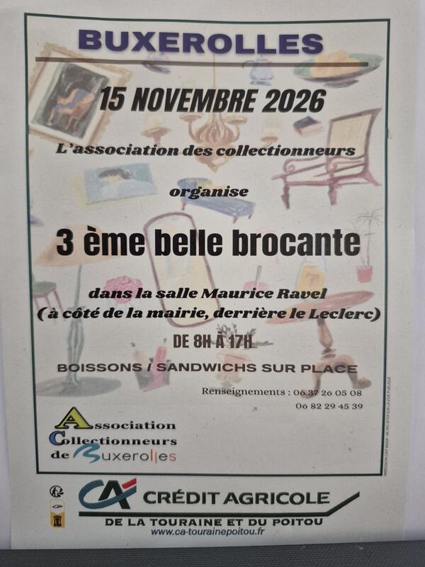 Affiche Brocante de l'Association des collectionneurs de Buxerolles