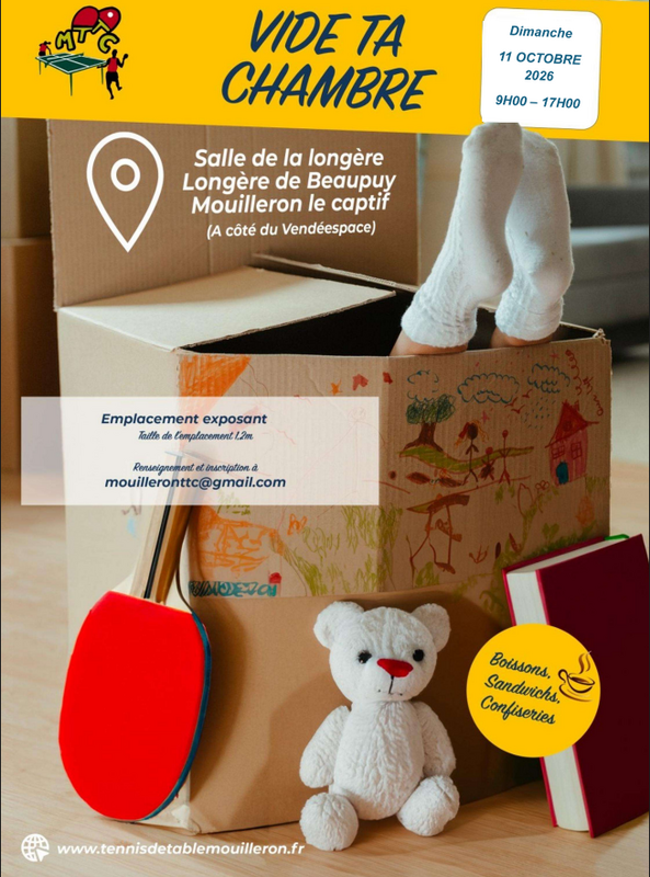 Affiche Vide ta chambre du tennis de table à Mouilleron-le-Captif