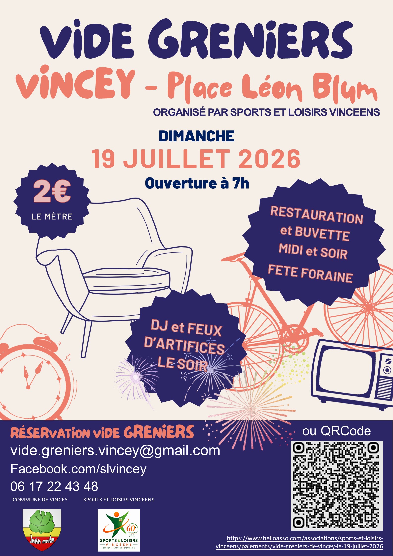 Affiche Vide-grenier Vincey dimanche 19 juillet 2026 (88450)
