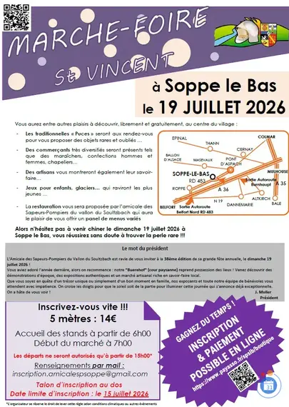 Affiche Marché-foire Soppe-le-Bas dimanche 19 juillet 2026 (68780)