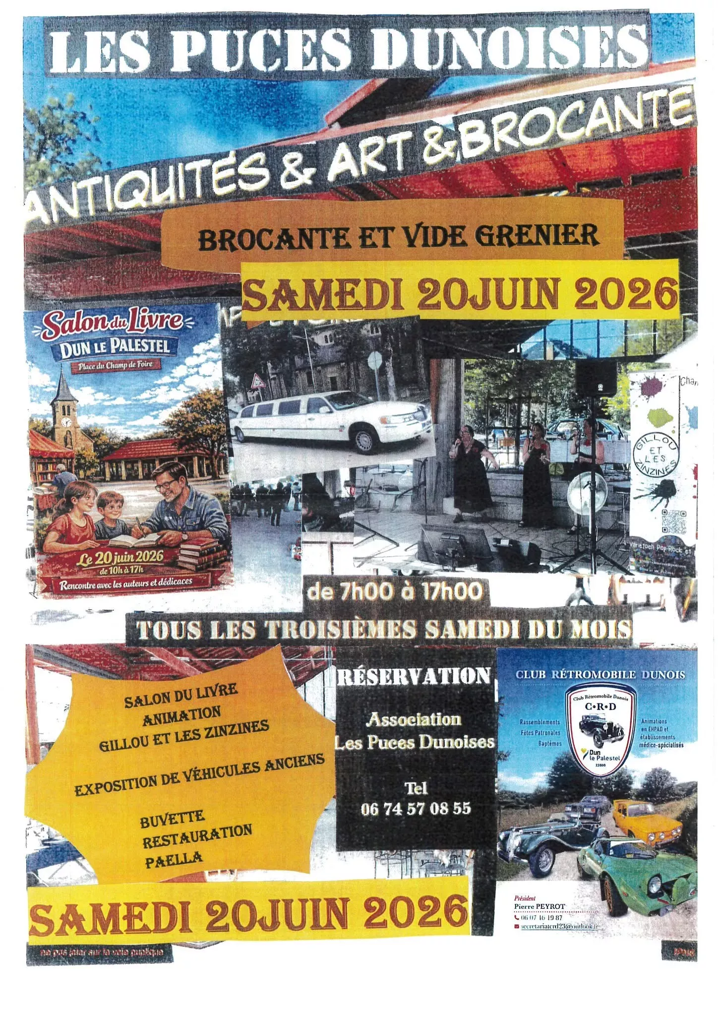 Affiche Brocante vide-grenier Dun-le-Palestel samedi 20 juin 2026 (23800)