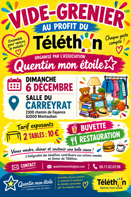Affiche Vide-grenier du Téléthon à Montauban