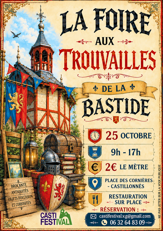Affiche Foire aux trouvailles de la Bastide à Castillonnès