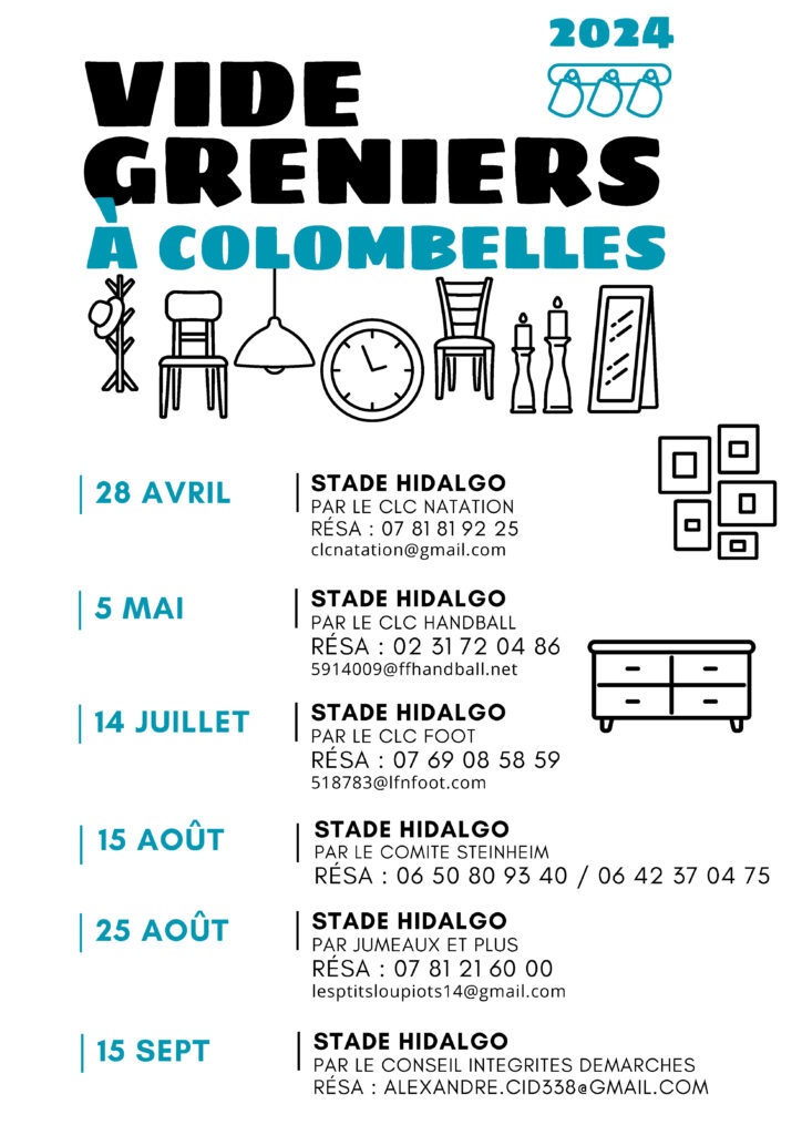Affiche Vide-greniers Colombelles stade Hidalgo samedi 15 août 2026 (14460)