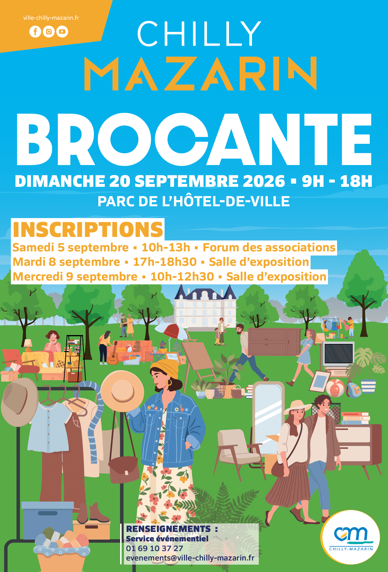 Affiche Brocante Chilly-Mazarin dimanche 20 septembre 2026 (91380)