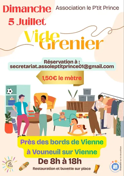 Affiche Vide-grenier Vouneuil-sur-Vienne dimanche 5 juillet 2026 (86210)