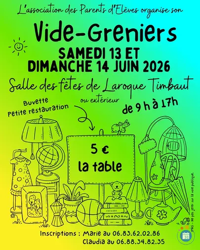 Affiche Vide-grenier Laroque-Timbaut samedi 13 et dimanche 14 juin 2026 (47340)