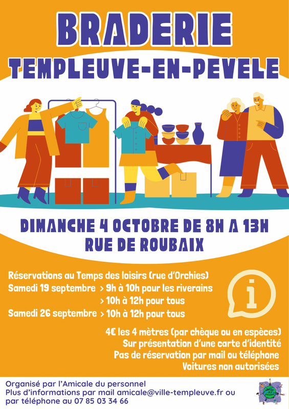 Affiche Braderie de l'Amicale du personnel à Templeuve-en-Pévèle