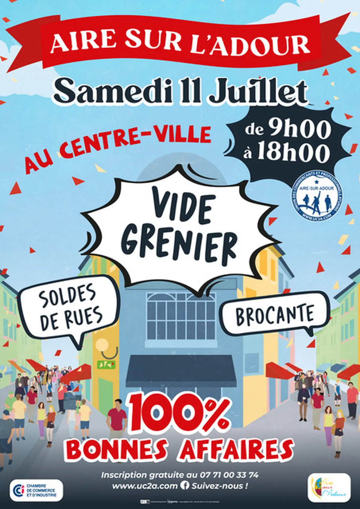 Affiche Vide-grenier Aire-sur-l'Adour samedi 11 juillet 2026 (40800)