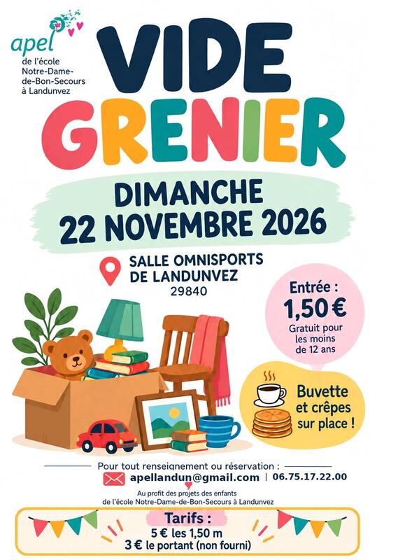 Affiche Vide-grenier de l'APEL à Landunvez