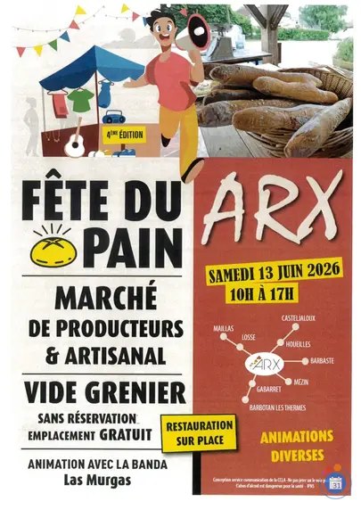 Affiche Vide-grenier et fête du pain Arx samedi 13 juin 2026 (40310)