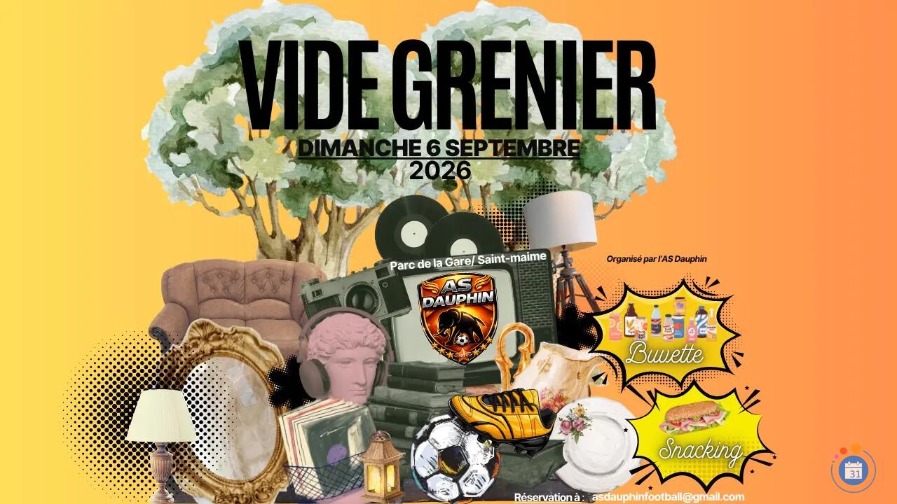 Affiche Vide-grenier Saint-Maime dimanche 6 septembre 2026 (04300)