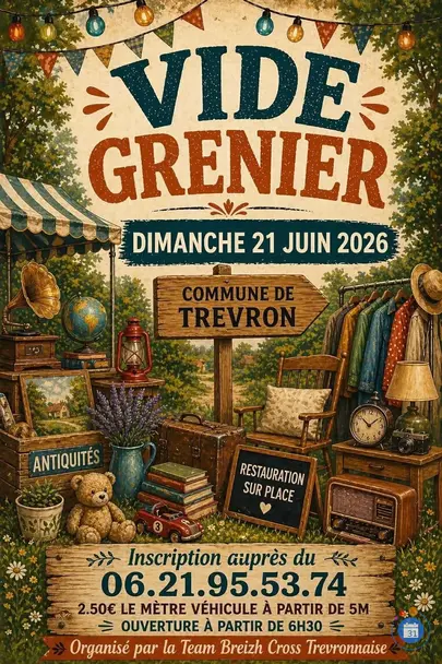 Affiche Vide-grenier Trévron dimanche 21 juin 2026 (22100)