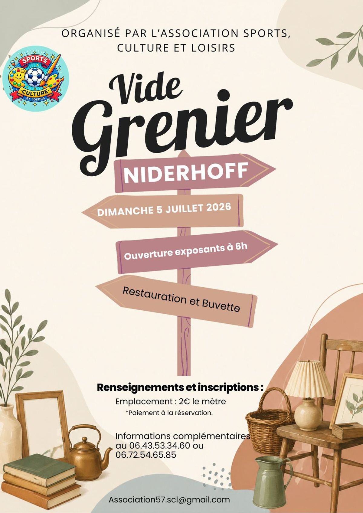 Affiche Vide-grenier Niderhoff dimanche 5 juillet 2026 (57560)