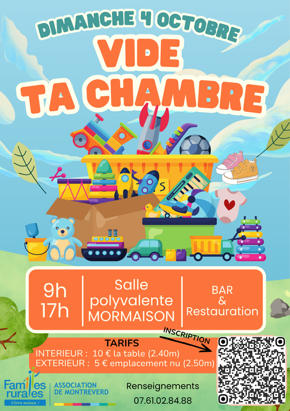 Affiche Vide ta chambre de Familles rurales à Montréverd