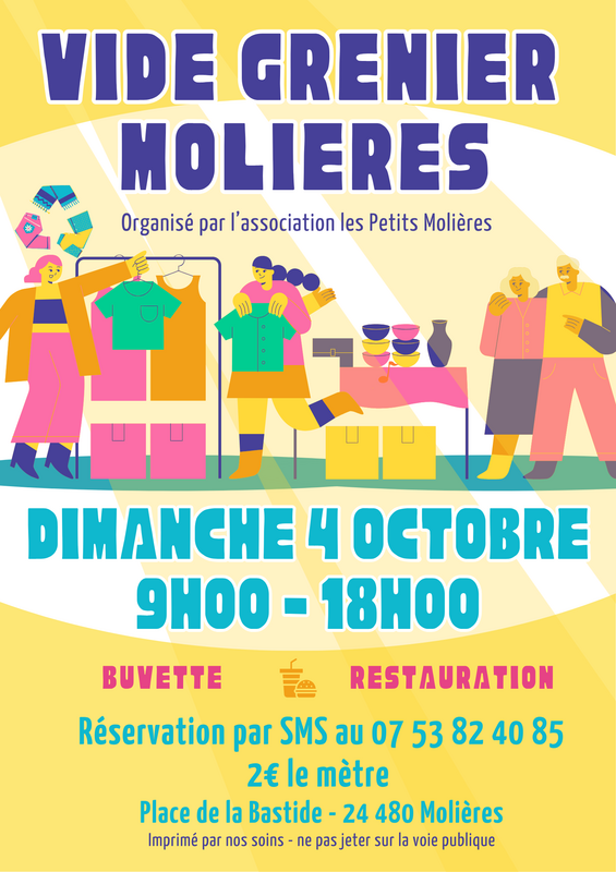 Affiche Vide-grenier des Petits Molières à Molières
