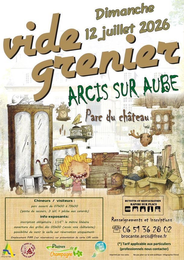 Affiche Vide-grenier Arcis-sur-Aube dimanche 12 juillet 2026 (10700)