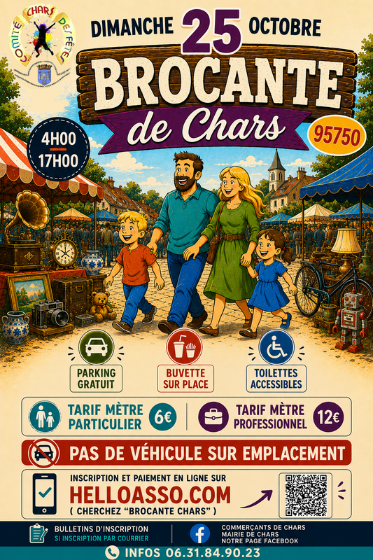 Affiche Brocante du Comité des fêtes à Chars