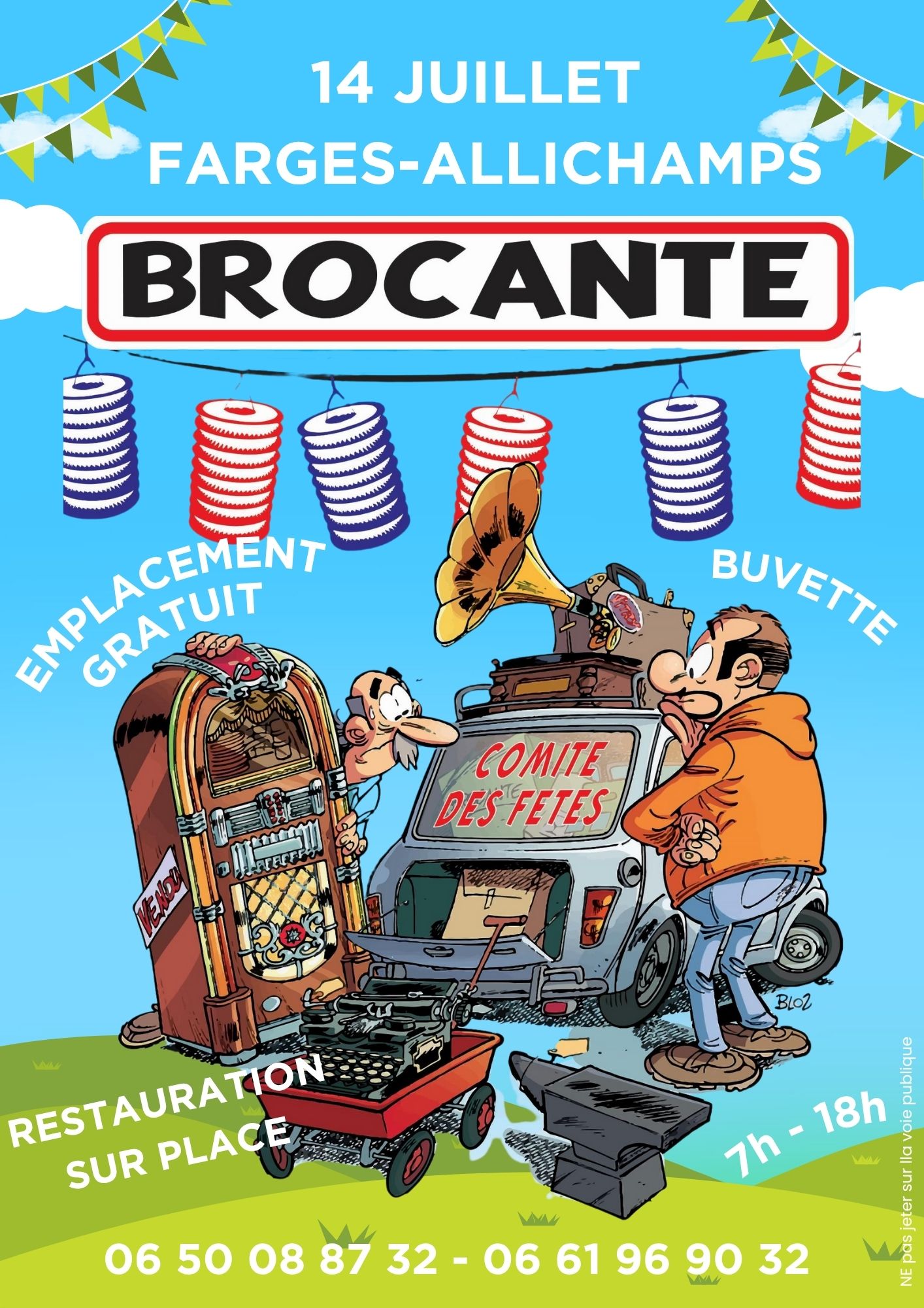Affiche Brocante Farges-Allichamps mardi 14 juillet 2026 (18200)
