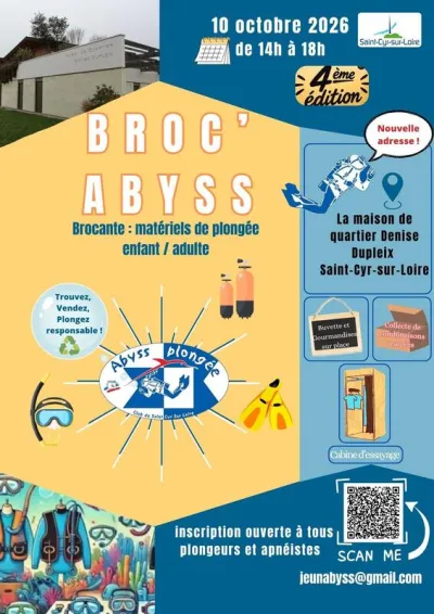 Affiche Broc'Abyss, brocante de plongée d'Abyss Plongée à Saint-Cyr-sur-Loire