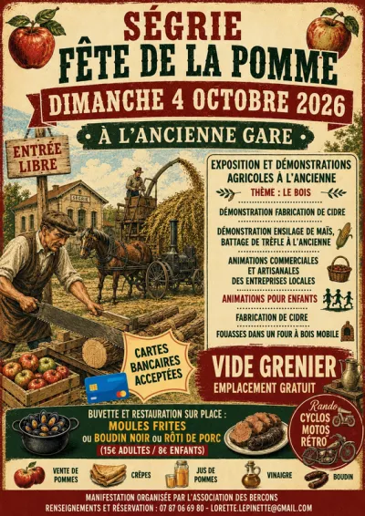 Affiche Fête de la pomme et vide-grenier de Ségrie