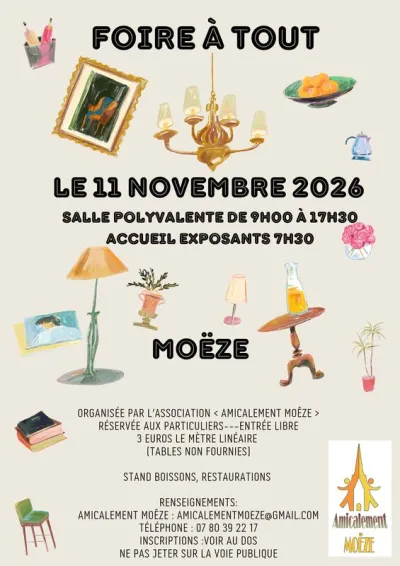 Affiche Foire à tout de l'association Amicalement Moëze à Moëze