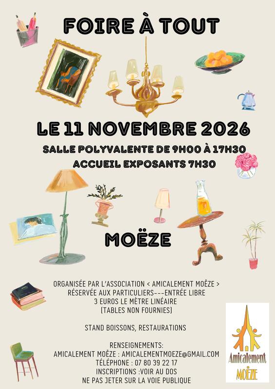 Affiche Foire à tout de l'association Amicalement Moëze à Moëze