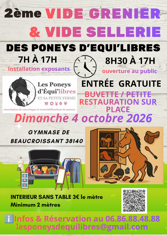 Affiche Vide-grenier et vide-sellerie des Poneys d'Équi'libres à Beaucroissant
