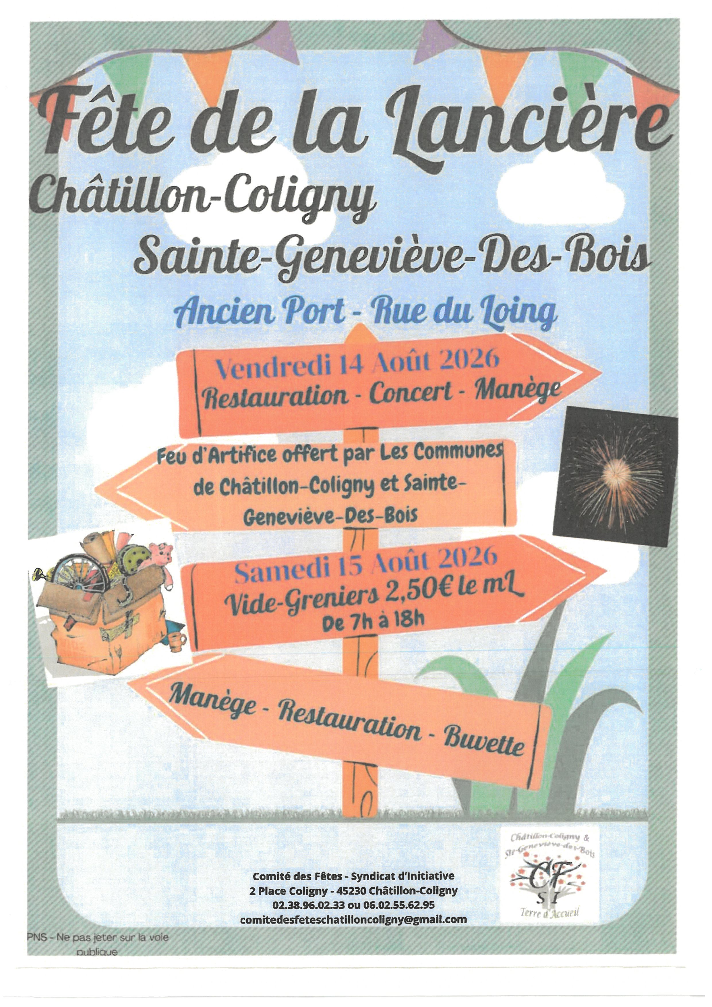 Affiche Vide-grenier Châtillon-Coligny samedi 15 août 2026 (45230)