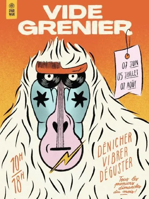 Affiche Vide-grenier Dominicales Market - Darwin Bordeaux (juillet)