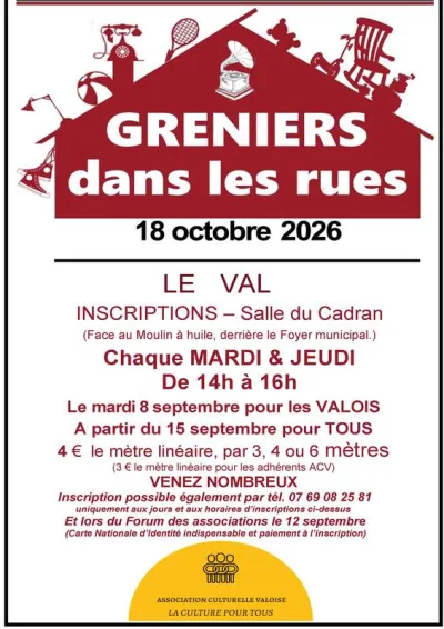 Affiche Vide-grenier Greniers dans les rues au Val