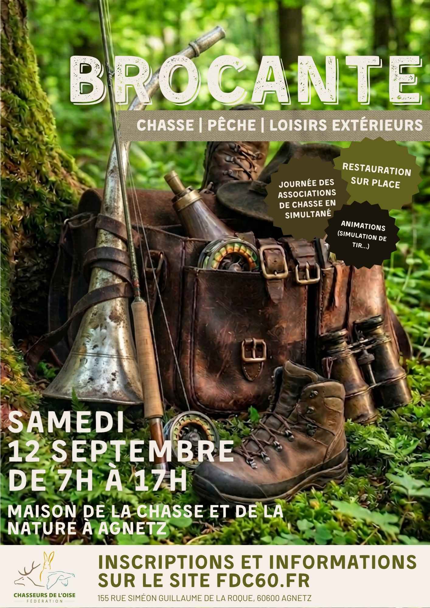 Affiche Brocante Chasse Pêche Loisirs d'Agnetz samedi 12 septembre 2026 (Oise)