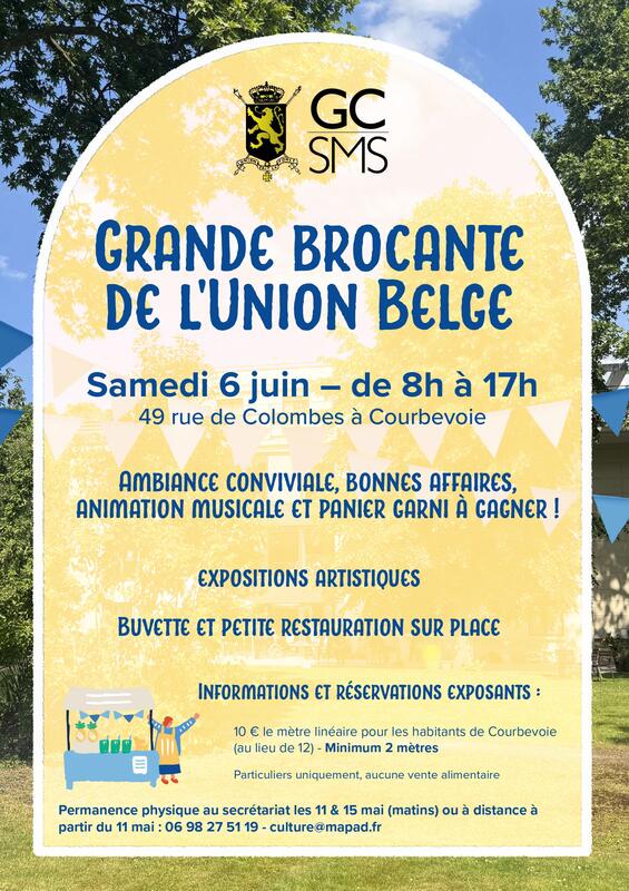 Affiche Grande Brocante de l'Union Belge - EHPAD - Courbevoie - Hauts-de-Seine