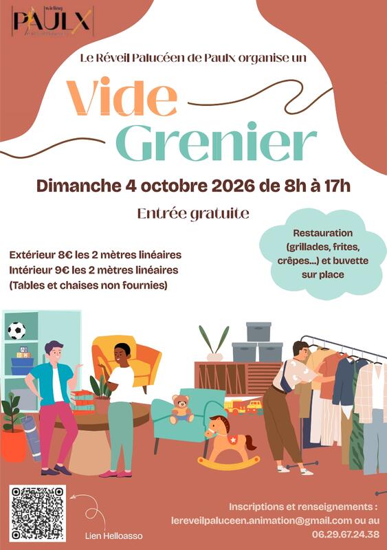 Affiche Vide-grenier du Réveil Palucéen à Paulx