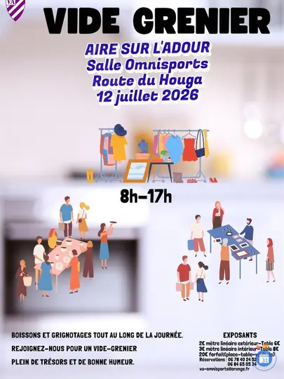 Affiche Vide-grenier Aire-sur-l'Adour dimanche 12 juillet 2026 (40800)