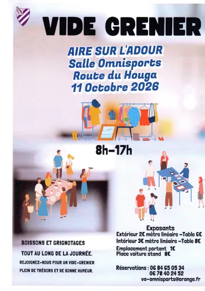 Affiche Vide-grenier de la Violette Aturine à Aire-sur-l'Adour