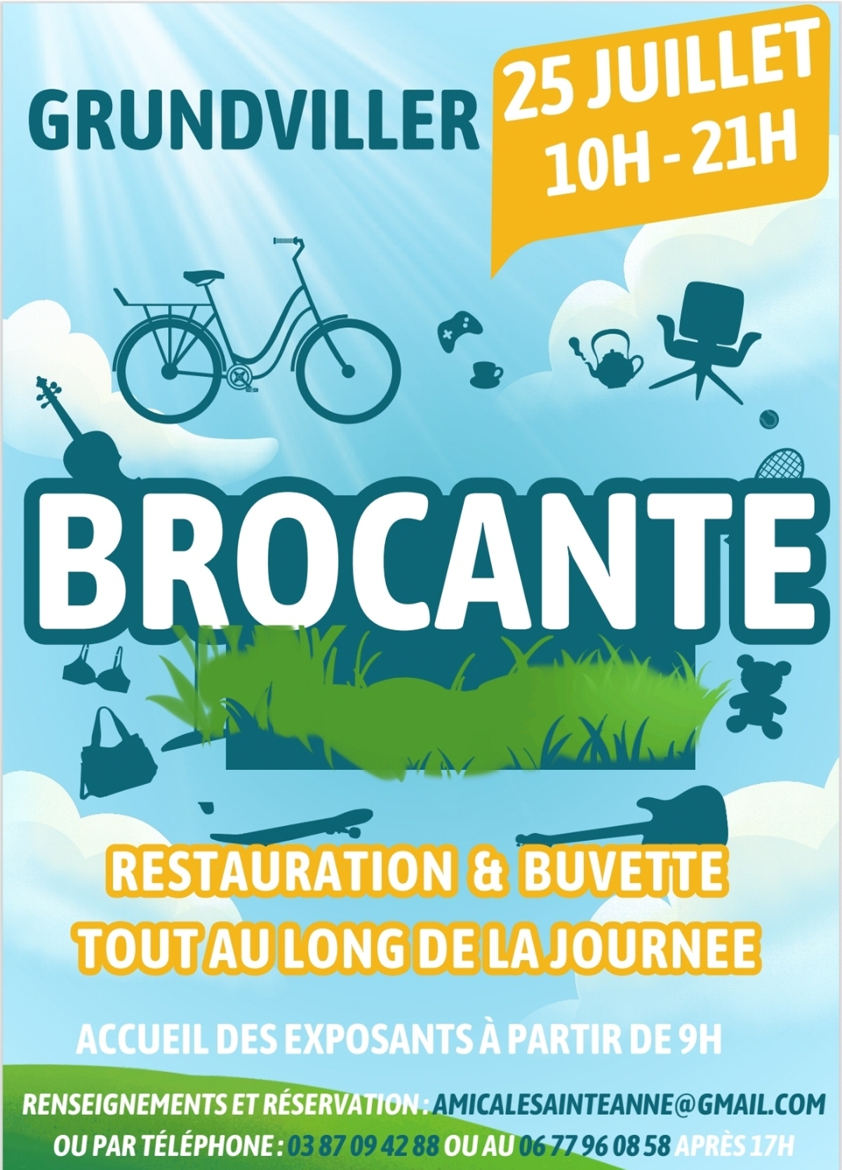 Affiche Brocante Grundviller samedi 25 juillet 2026 (57510)