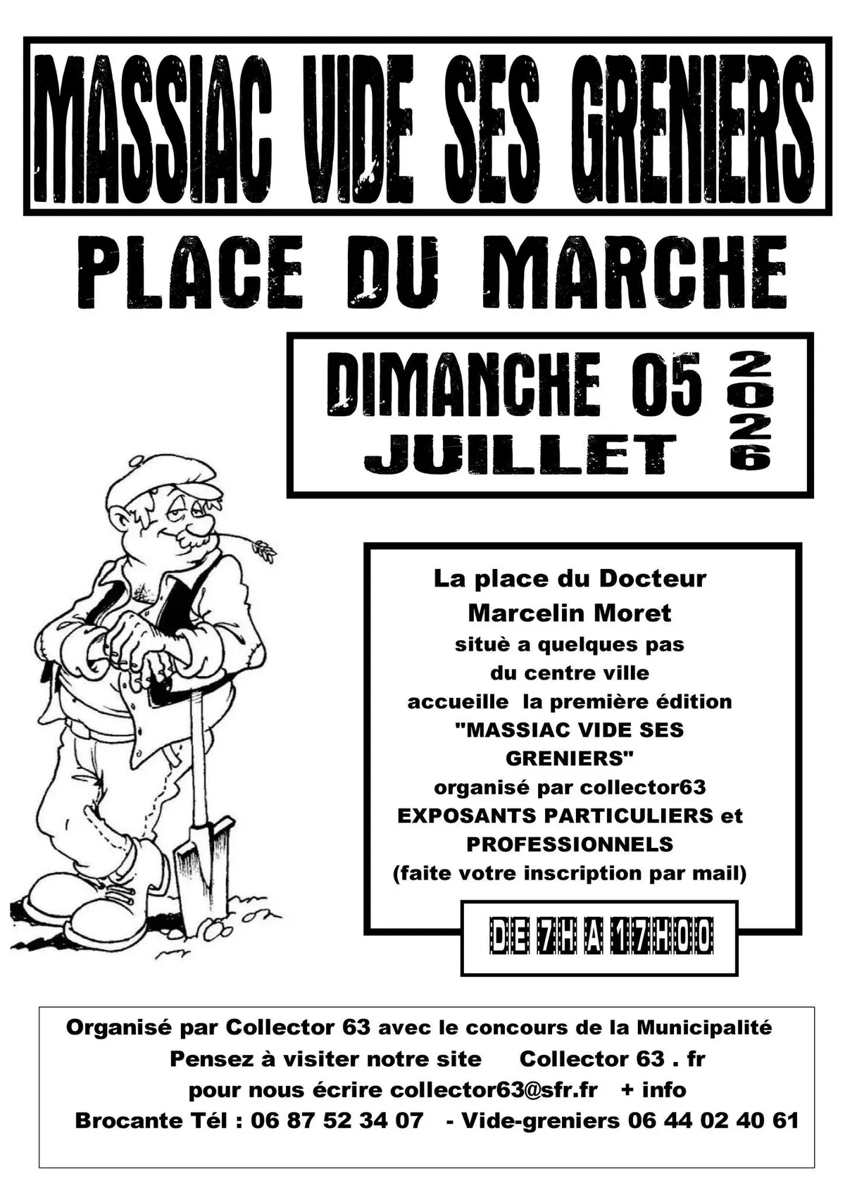 Affiche Vide-grenier Massiac dimanche 5 juillet 2026 (15500)