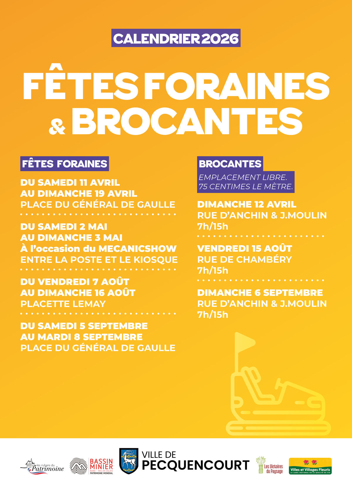 Affiche Brocante de Pecquencourt dimanche 6 septembre 2026 (Nord 59)