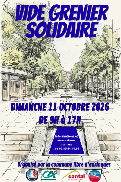 Affiche Vide-grenier solidaire de la commune libre d'Aurinques