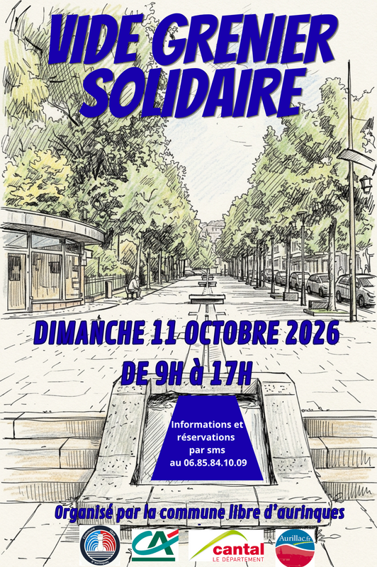 Affiche Vide-grenier solidaire de la commune libre d'Aurinques