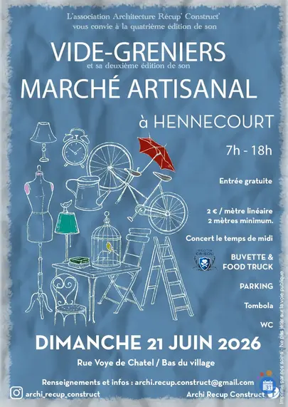 Affiche Vide-grenier Hennecourt dimanche 21 juin 2026 (88270)