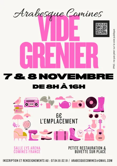 Affiche Vide-grenier d'Arabesque Comines à Comines