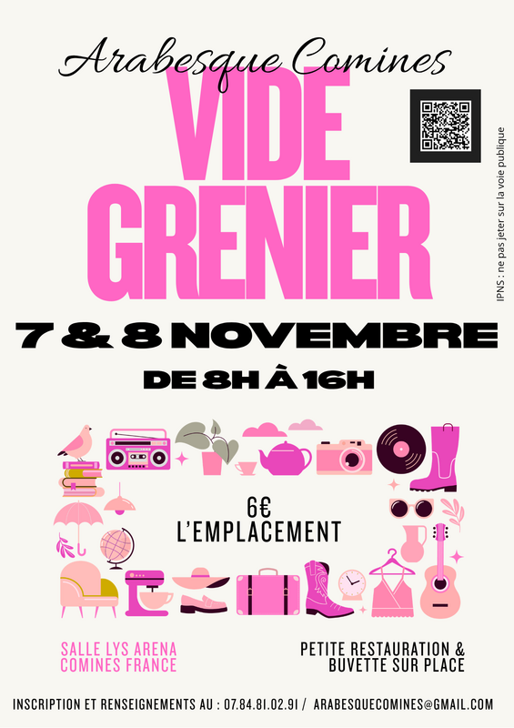 Affiche Vide-grenier d'Arabesque Comines à Comines