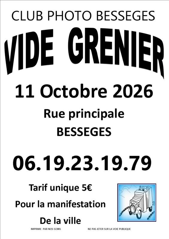 Affiche Vide-grenier du Club photo à Bességes