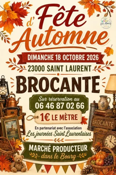 Affiche Brocante de la fête d'automne à Saint-Laurent
