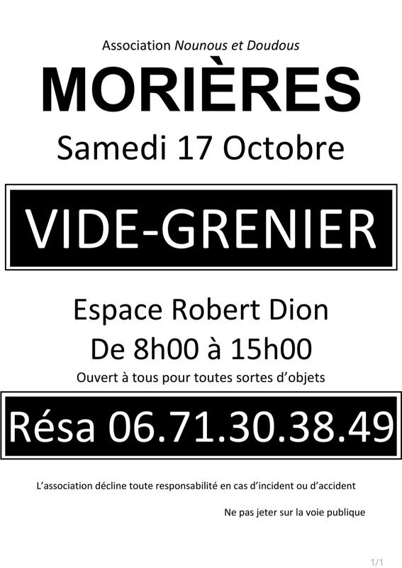 Affiche Vide-grenier de Nounous et Doudous à Morières-lès-Avignon